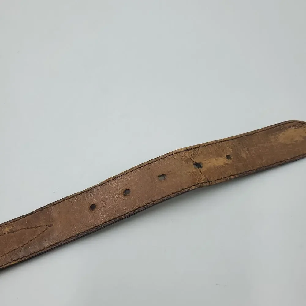 Western Woven Brown Leather Belt Size 34